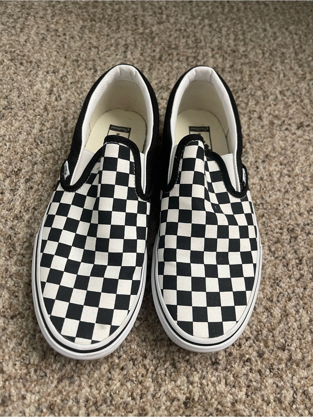 Vans Checkerboard Slip-On Sneakers - Black & White